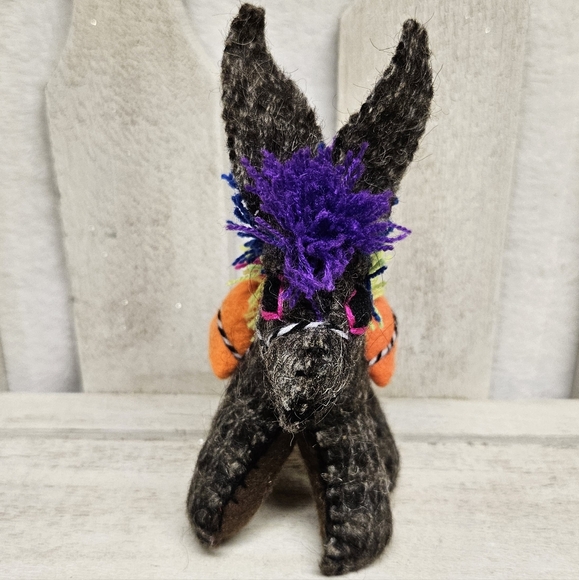 Hand Made Mexico Folk Art Donkey Fabric Cloth Multicolor Animal Hand Crafted - Picture 2 of 10